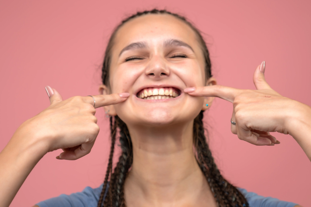 front-close-view-young-girl-smiling-pink